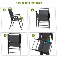 Load image into Gallery viewer, 4Pcs Portable Outdoor Camping Lawn Garden Patio Folding Chair with Armrest