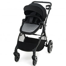 Load image into Gallery viewer, Foldable High Landscape Baby Stroller with Reversible Reclining Seat-Black