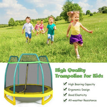 Load image into Gallery viewer, 7FT Kids Trampoline W/ Safety Enclosure Net-Green