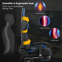 Load image into Gallery viewer, Massage Gaming Chair with Footrest-Blue