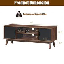 Load image into Gallery viewer, 50" Wood Media TV Stand with Storage Shelf-Black