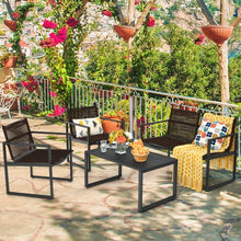 Load image into Gallery viewer, 4 Pieces Patio Furniture Conversation Set with Sofa Loveseat Armrest Garden Deck