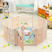 Load image into Gallery viewer, 14-Panel Baby Playpen Kids Activity Center Foldable Play Yard with Lock Door
