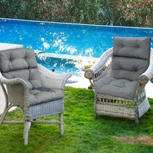 Load image into Gallery viewer, 22" x 44" Tufted Outdoor Patio Chair Seating Pad-Gray