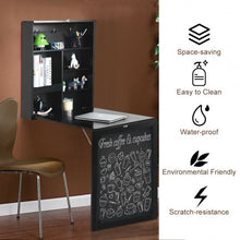 Load image into Gallery viewer, Convertible Wall Mounted Table with A Chalkboard-Black