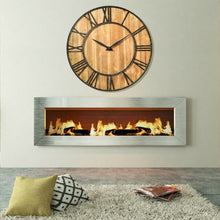 Load image into Gallery viewer, 30" Round Wall Clock Decorative Wooden Silent Clock with Battery