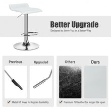 Load image into Gallery viewer, Set of 2 Adjustable PU Leather Backless Bar Stools-White