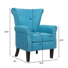 Load image into Gallery viewer, Modern Accent Tufted Upholstered Single Sofa-Blue