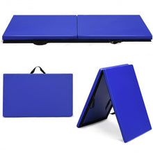Load image into Gallery viewer, 6� x 24" x 1.5'' Thick Two Folding Panel Gymnastics Mat-Blue