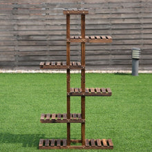 Load image into Gallery viewer, 6 Tier Garden Wooden Shelf Storage Plant Rack Stand