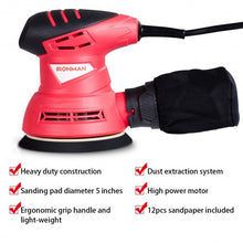 Load image into Gallery viewer, 5" Palm Random Orbit Sander with Dust Collector and Sandpapers