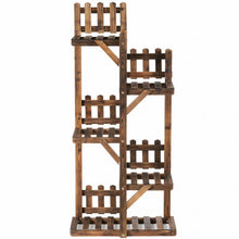 Load image into Gallery viewer, 5-Tier Flower Rack Wood Plant Stand 6 Pots Display Shelf