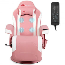 Load image into Gallery viewer, Ergonomic High Back Massage Gaming Chair with Pillow-Pink