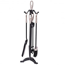 Load image into Gallery viewer, 5 pcs Stylish Silver Iron Fireplace Tools Set