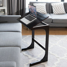 Load image into Gallery viewer, Adjustable C-Shape Couch End Table wth Tilting Top-Brown