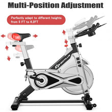 Load image into Gallery viewer, Stationary Silent Belt Adjustable Exercise Bike w/ Phone Holder & Electronic-BK