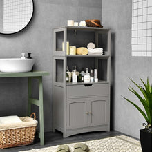 Load image into Gallery viewer, Bathroom Storage Cabinet with Drawer and Shelf Floor Cabinet-Gray