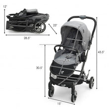 Load image into Gallery viewer, High Landscape Foldable Baby Stroller with Reversible Reclining Seat-Gray