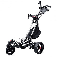 Load image into Gallery viewer, 120 W Foldable Electric Golf Push Cart with Umbrella Holder