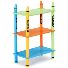 Load image into Gallery viewer, 3 Tiers Kids Bookshelf Crayon Themed Storage Colorful Shelves