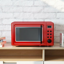 Load image into Gallery viewer, 700W Glass Turntable Retro Countertop Microwave Oven-Red
