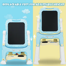 Load image into Gallery viewer, Kids Height Adjustable Double Side Magnetic Art Easel-Blue