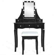 Load image into Gallery viewer, Dimmable Bulbs Touch Switch Vanity Dressing Table Set with Removable Box-Black