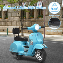 Load image into Gallery viewer, 6V Kids Ride On Vespa Scooter Motorcycle for Toddler-Light Blue