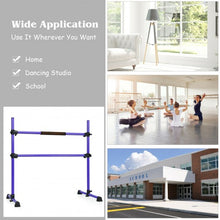 Load image into Gallery viewer, 4 ft Portable Ballet Freestanding Adjustable Double Dance Bar-Purple