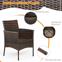 Load image into Gallery viewer, 2 Pieces Rattan Arm Dining Chair Cushioned Sofa Furniture Patio