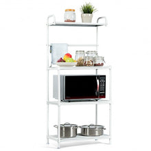 Load image into Gallery viewer, 4-Tier Kitchen Storage Baker Microwave Oven Rack Shelves-White