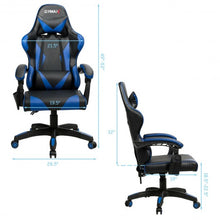 Load image into Gallery viewer, Gaming Chair Reclining Swivel with Massage Lumbar Support -Blue