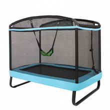 Load image into Gallery viewer, 6 Feet Kids Entertaining Trampoline with Swing Safety Fence-Blue