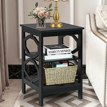 Load image into Gallery viewer, 3-tier Nightstand Sofa Side End Accent Table-Black