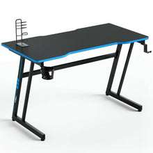 Load image into Gallery viewer, 47.5 Inch Z-Shaped Computer Gaming Desk with Handle Rack-Blue