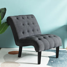 Load image into Gallery viewer, Upholstered Tufted Lounge Chair with Wood Leg-Dark Gray