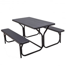 Load image into Gallery viewer, Outdoor Picnic Garden Party Table And Bench Set-Black
