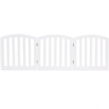 Load image into Gallery viewer, 24'' Configurable Folding Standing 3 Panel Wood Pet Fence-White