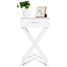 Load image into Gallery viewer, Campaign Style Modern X-Shape Accent Side End Table-White