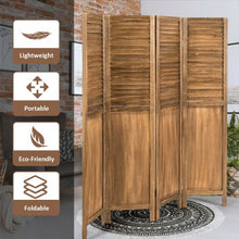 Load image into Gallery viewer, 5.6 Ft Tall 4 Panel Folding Privacy Room Divider-Wood