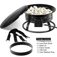 Load image into Gallery viewer, Portable Propane Outdoor Gas Fire Pit with Cover and Carry Kit