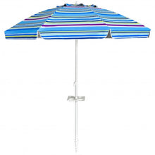 Load image into Gallery viewer, 7.2 FT Portable Outdoor Beach Umbrella with Sand Anchor and Tilt Mechanism for Poolside and Garden-Blue