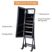 Load image into Gallery viewer, Standing Armoire Organizer Jewelry Cabinet w/ LED -Black