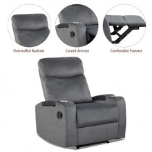 Load image into Gallery viewer, Recliner Chair Single Sofa Lounger with Arm Storage and Cup Holder for Living Room-Gray