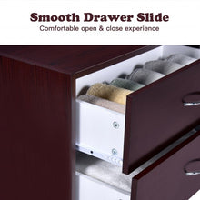 Load image into Gallery viewer, 2-Drawer Dresser Horiztonal Organizer End Table Nightstand with Handle Wood-Brown