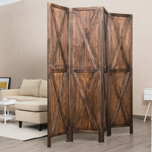 Load image into Gallery viewer, 5.6 Ft 4 Panels Folding Wooden Room Divider-Brown