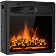 Load image into Gallery viewer, 18" Electric Fireplace Insert Freestanding and Recessed Heater Log Flame Remote
