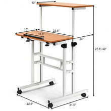 Load image into Gallery viewer, 2 in 1 Height Adjustable Sit Standing Computer Desk
