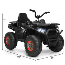 Load image into Gallery viewer, 12 V Kids Electric 4-Wheeler ATV Quad with MP3 and LED Lights-Black