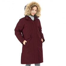 Load image into Gallery viewer, Women's Hooded Long Down Coat with Faux-fur Trim-Red-XXL